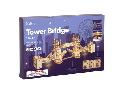 3D DIY Wooden Model Building Kit - Tower Bridge incl. lighting