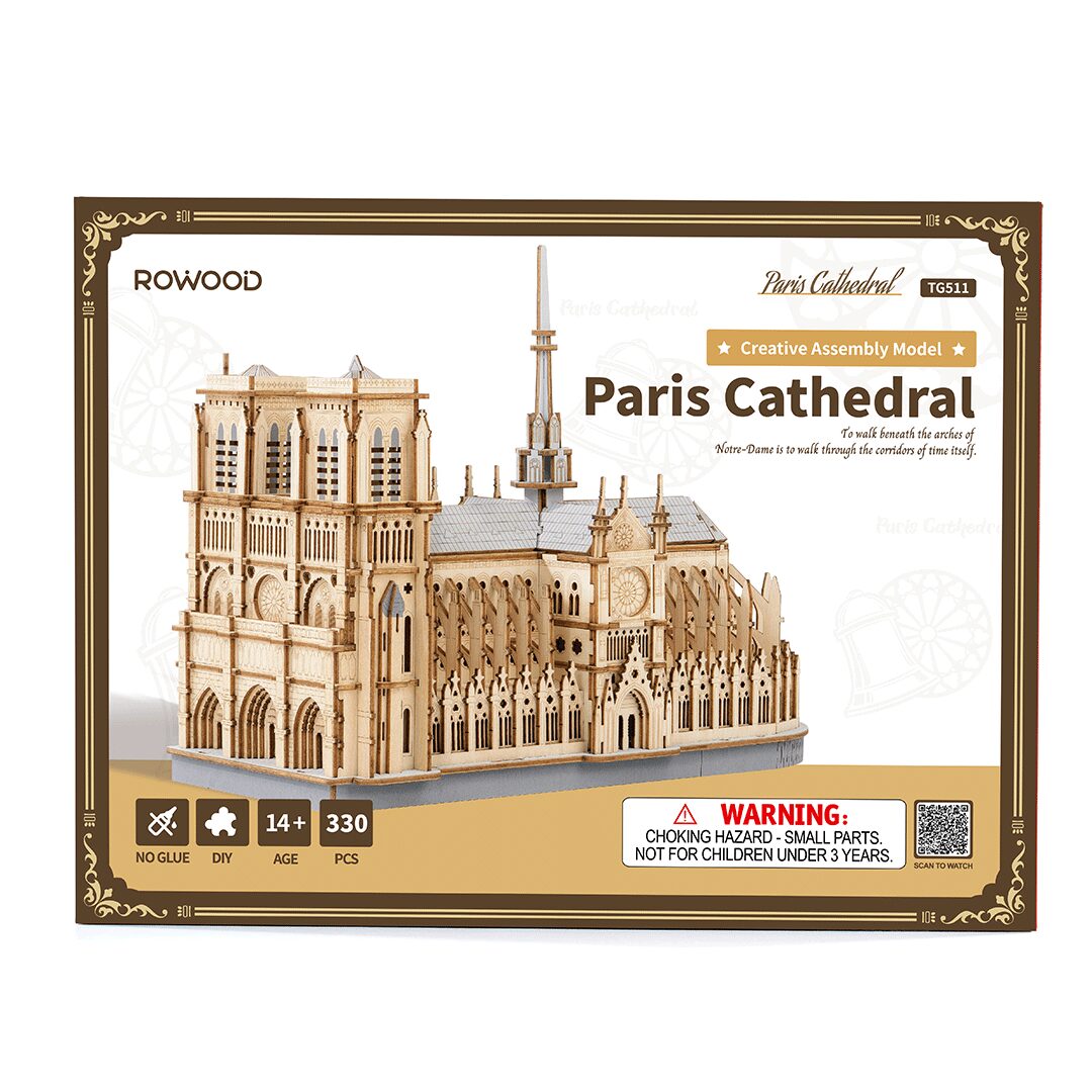 3D DIY Houten Modelbouwpakket - Paris Cathedral