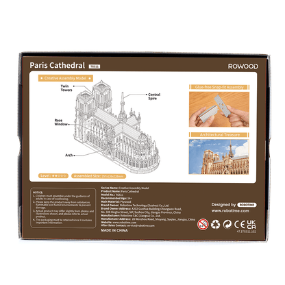 3D DIY Houten Modelbouwpakket - Paris Cathedral