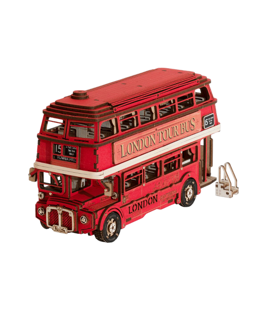 3D DIY Wooden Model Building Kit - London Tour Bus
