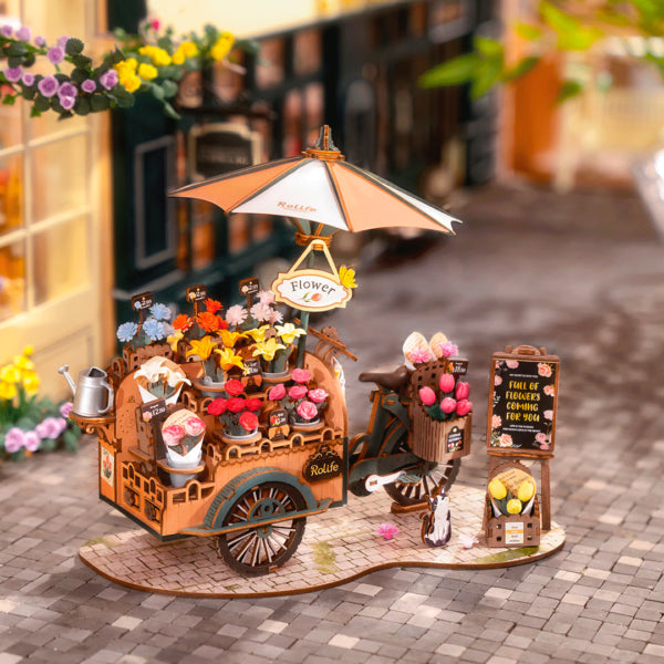 3D DIY Houten Modelbouwpakket - Blossom Cart