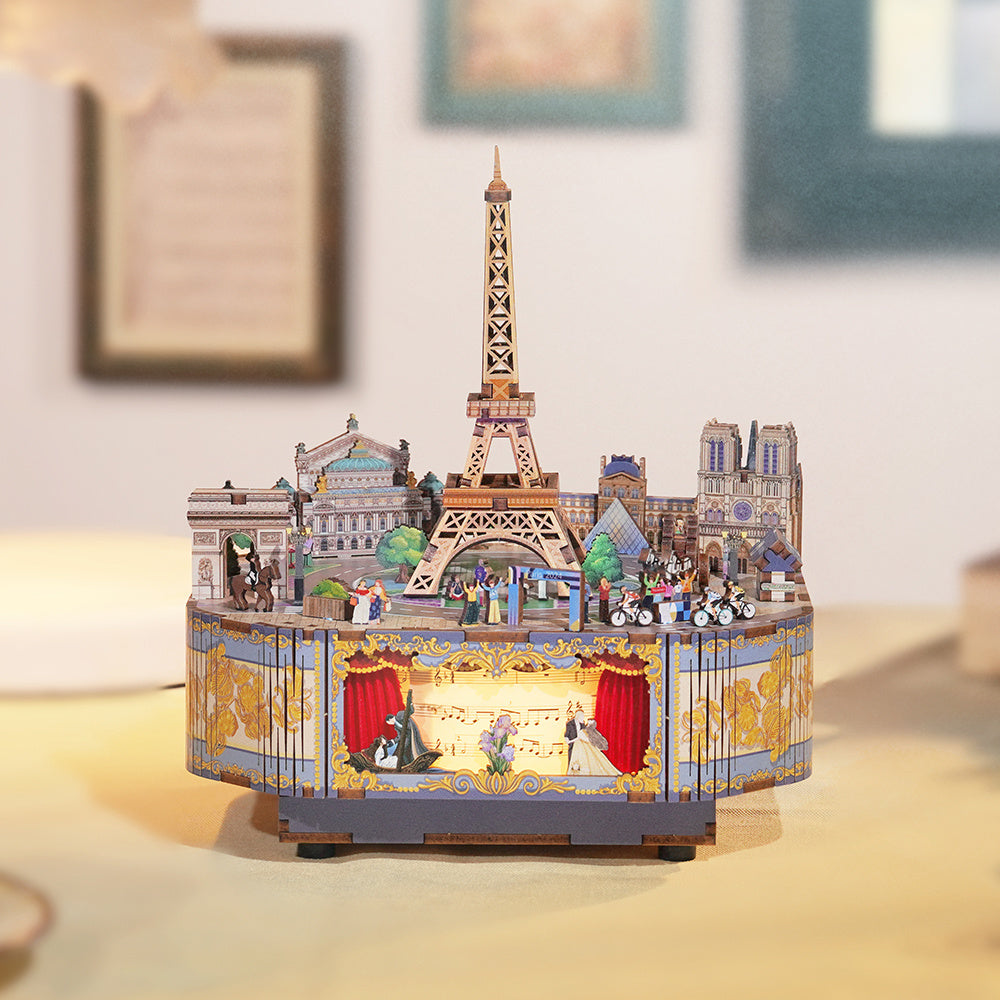 DIY Muziekdoosje - 3D Houten Puzzel, Romantic Paris