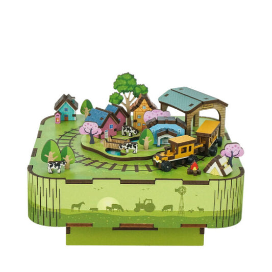 DIY Muziekdoosje - 3D Houten Puzzel, Singing In The Meadow