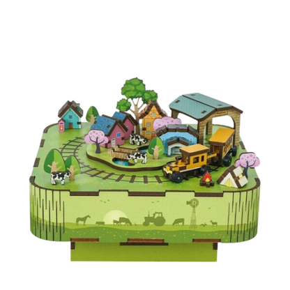 DIY Muziekdoosje - 3D Houten Puzzel, Singing In The Meadow