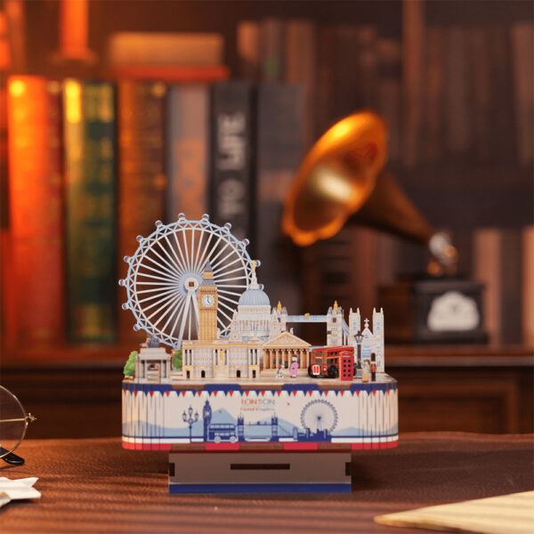DIY Muziekdoosje - 3D Houten Puzzel, London