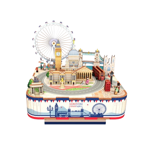 DIY Muziekdoosje - 3D Houten Puzzel, London