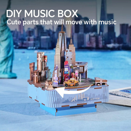 DIY Muziekdoosje - 3D Houten Puzzel, New York