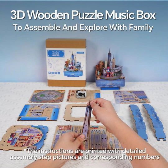 DIY Muziekdoosje - 3D Houten Puzzel, New York