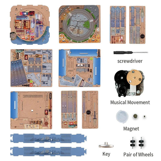 DIY Muziekdoosje - 3D Houten Puzzel, New York