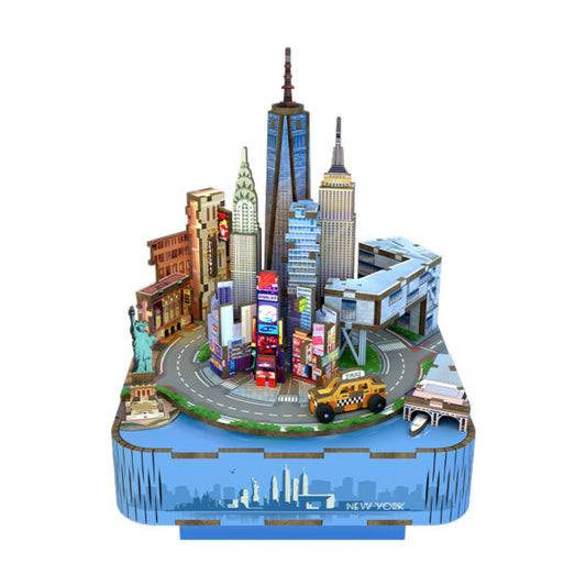 DIY Muziekdoosje - 3D Houten Puzzel, New York