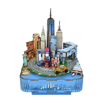 DIY Muziekdoosje - 3D Houten Puzzel, New York