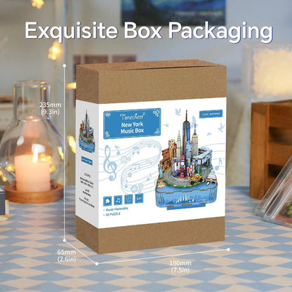 DIY Muziekdoosje - 3D Houten Puzzel, New York