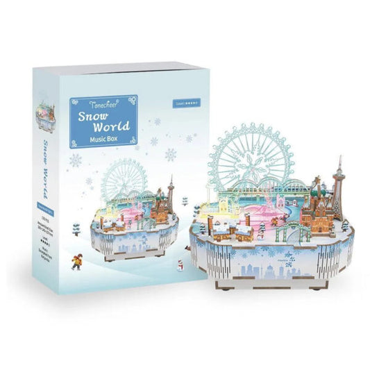 DIY Muziekdoosje - 3D Houten Puzzel, Snow World