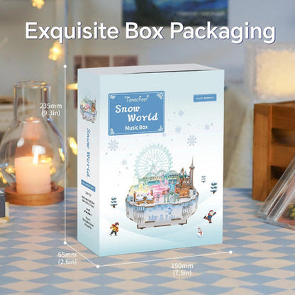 DIY Muziekdoosje - 3D Houten Puzzel, Snow World