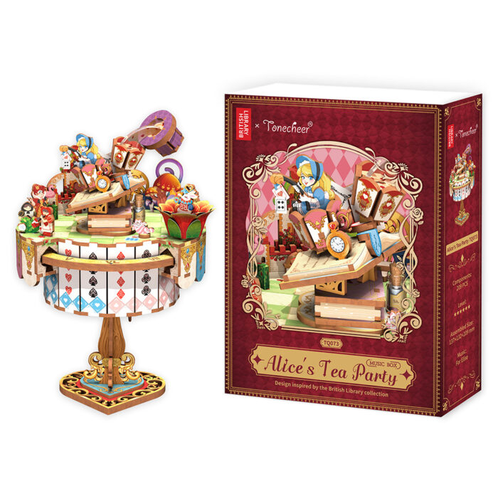 DIY Muziekdoosje - 3D Houten Puzzel, Alice’s Tea Party
