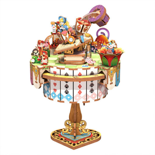 DIY Muziekdoosje - 3D Houten Puzzel, Alice’s Tea Party