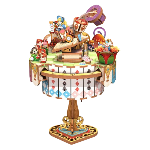 DIY Muziekdoosje - 3D Houten Puzzel, Alice’s Tea Party