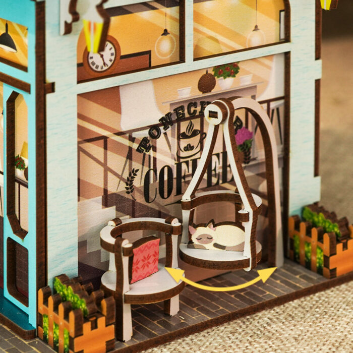 DIY bureau pennenbak - 3D Houten Puzzel, Cape Coffee Shop