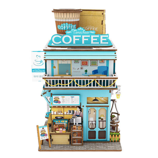 DIY bureau pennenbak - 3D Houten Puzzel, Cape Coffee Shop