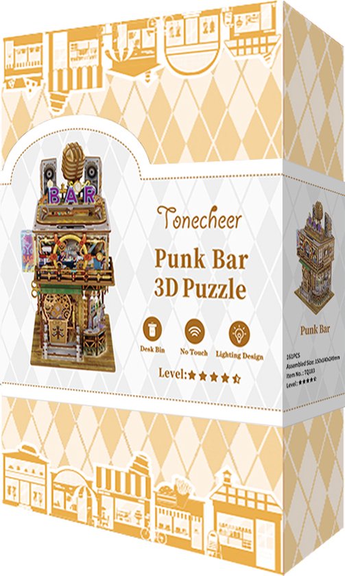 DIY bureau pennenbak - 3D Houten Puzzel, Punk Bar