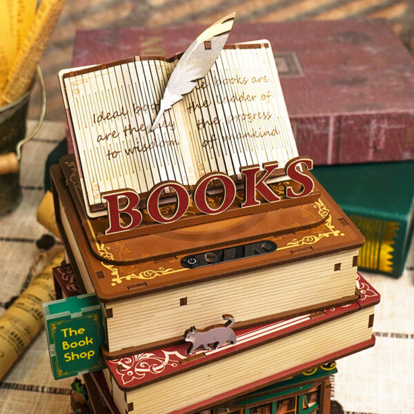 DIY bureau pennenbak - 3D Houten Puzzel, Time Bookstore