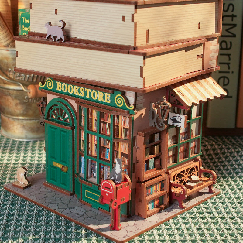 DIY bureau pennenbak - 3D Houten Puzzel, Time Bookstore