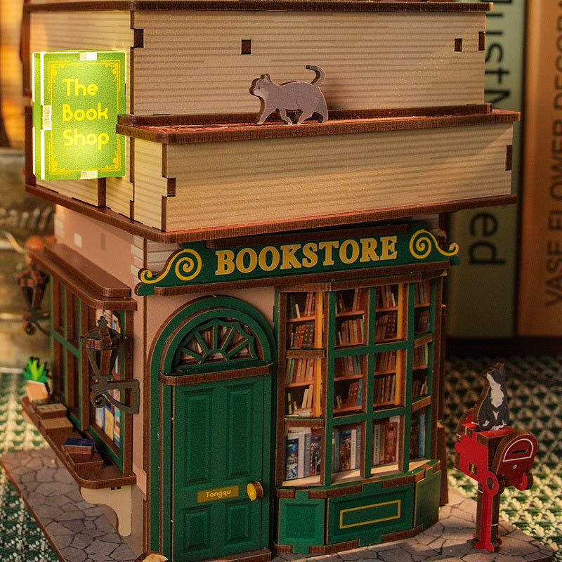 DIY bureau pennenbak - 3D Houten Puzzel, Time Bookstore