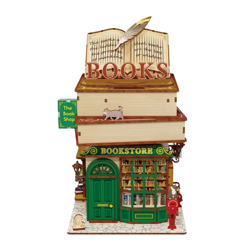 DIY bureau pennenbak - 3D Houten Puzzel, Time Bookstore