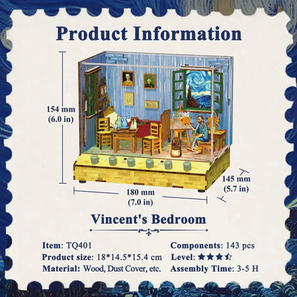 DIY 3D Houten Puzzel met 6x geluideffecten en stofkap - Vincent’s Bedroom