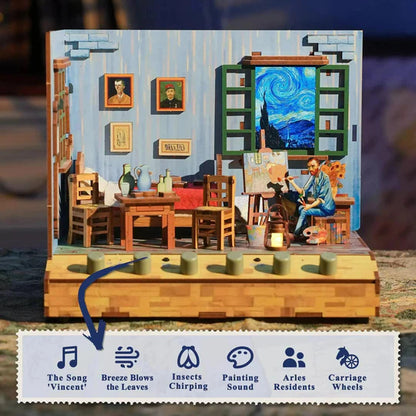 DIY 3D Houten Puzzel met 6x geluideffecten en stofkap - Vincent’s Bedroom