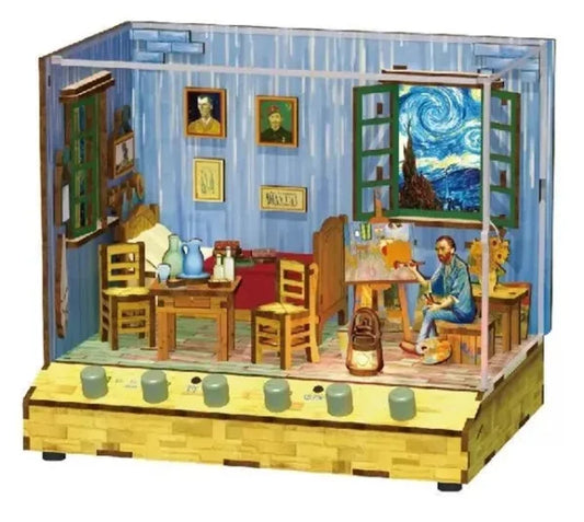 DIY 3D Houten Puzzel met 6x geluideffecten en stofkap - Vincent’s Bedroom