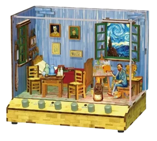 DIY 3D Houten Puzzel met 6x geluideffecten en stofkap - Vincent’s Bedroom