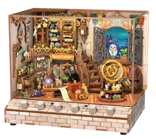 DIY 3D Houten Puzzel met 6x geluideffecten - Miniture House Magic Shop