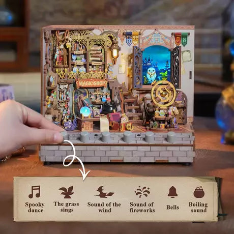 DIY 3D Houten Puzzel met 6x geluideffecten - Miniture House Magic Shop