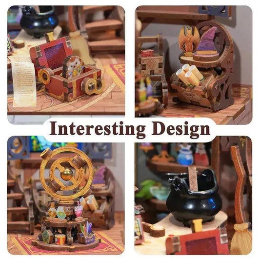 DIY 3D Houten Puzzel met 6x geluideffecten - Miniture House Magic Shop