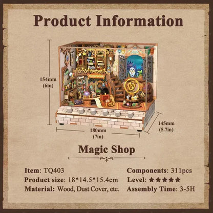DIY 3D Houten Puzzel met 6x geluideffecten - Miniture House Magic Shop