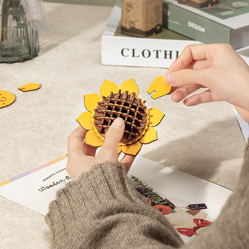 DIY Houten Bloem, Zonnebloem