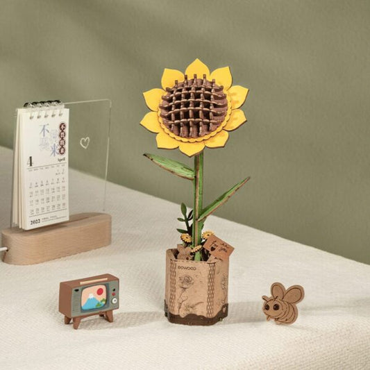 DIY Houten Bloem, Zonnebloem