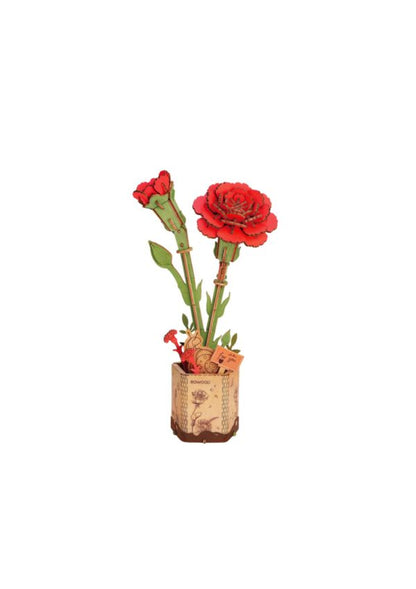 DIY Houten Bloem, Rode Anjer