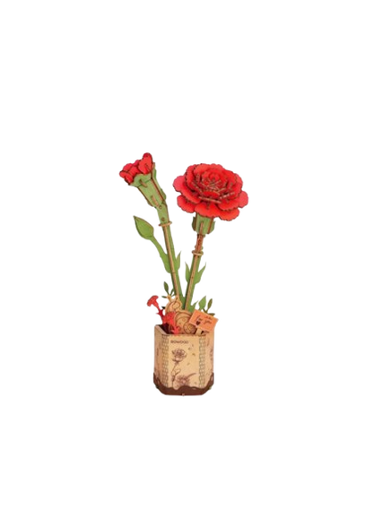 DIY Houten Bloem, Rode Anjer