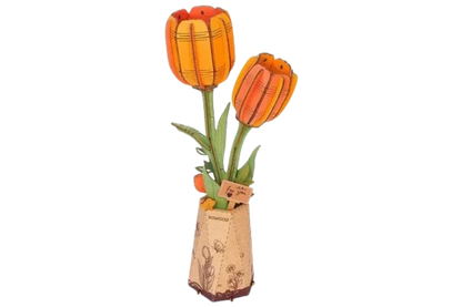 DIY Houten Bloem, Oranje Tulp