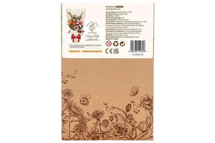 DIY Houten Bloem, Oranje Tulp