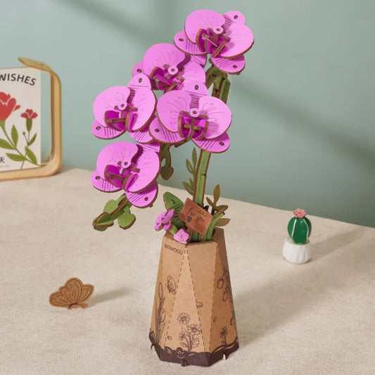 DIY Houten Bloem, Paarse Vlinderorchidee