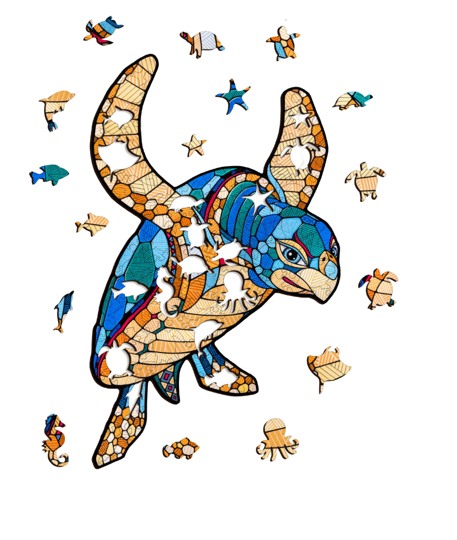 Eco Wood Art (EWA), Houten Legpuzzel Schildpad