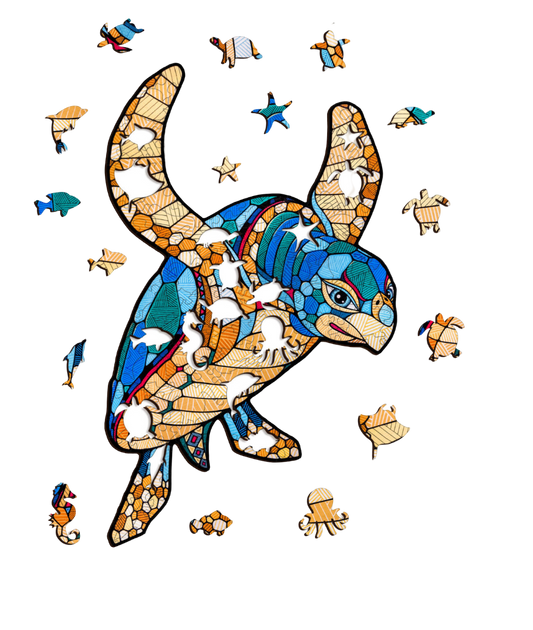 Eco Wood Art (EWA), Houten Legpuzzel Schildpad