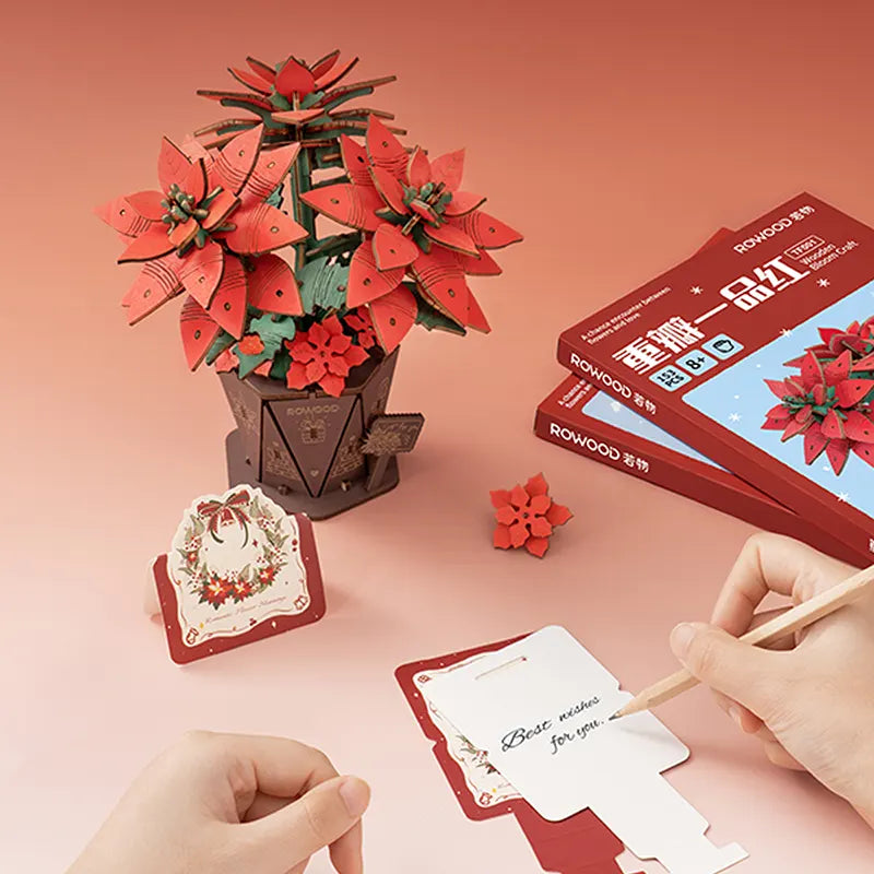 DIY Houten Kerstster - Poinsettia