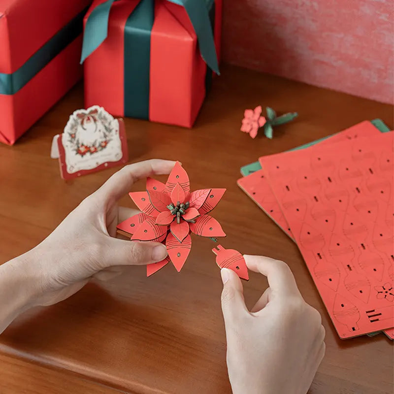 DIY Houten Kerstster - Poinsettia