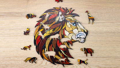 Eco Wood Art (EWA), Houten Legpuzzel Leeuw