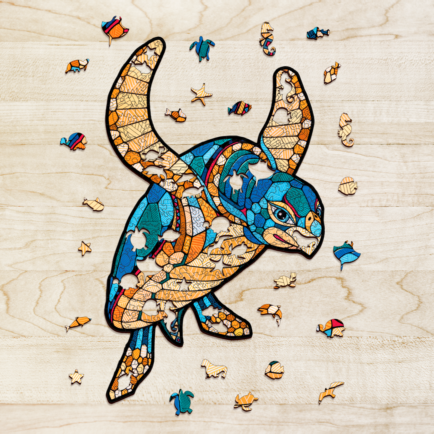 Eco Wood Art (EWA), Houten Legpuzzel Schildpad
