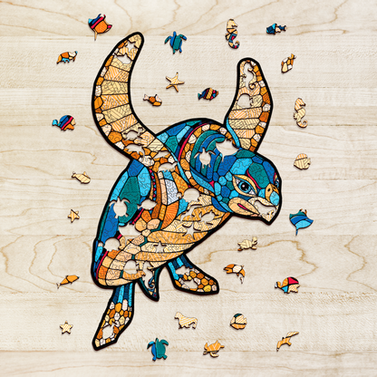Eco Wood Art (EWA), Houten Legpuzzel Schildpad